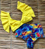 Image of 2019 New Bikini Floral Ruffled Bikini Set Women V-neck High Waist Two Piece Swimsuit Girl Beach Bathing Suit Swimwear Biquinis