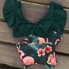 Image of 2019 New Bikini Floral Ruffled Bikini Set Women V-neck High Waist Two Piece Swimsuit Girl Beach Bathing Suit Swimwear Biquinis