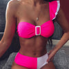 Image of 2019 New top sexy solid swimwear push up bikini bandage sport suit high cut bathing suit bandeau swimsuit women bikini set 2507