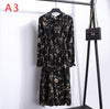 Image of 2019 Women Dress Spring Long Sleeve Office Polka Dot Vintage Dress Casual Red Floral Autumn Shirt Chiffon Midi Dress For Ladies