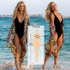 Image of 2020 Bikini Cover-ups Bohemian Dot Printed Flare Sleeve Ruffed Summer Beach Dress Chiffon Tunic Women Swimsuit Cover Up Q914
