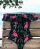 Image of 2020 New Sexy Off The Shoulder Solid Swimwear Women One Piece Swimsuit Female Bathing Suit Ruffle Monokini Swim Wear XL