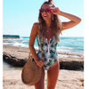 Image of 2020 Striped Swimwear One Piece Swimsuit Women Backless Monokini Swimsuit Sport Bodysuit Beach Bathing Suit Swim Red White