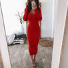Image of Autumn Knitted Bodycon Maxi Dress Casual Sexy V Neck Long Sleeve Women Elegant Winter Slim Fashion Long Dresses Thin Dress 2019
