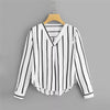 Image of Autumn Long Sleeve V Neck Irregular Stripe Shirt Women Casual Tops And Blouses chemise femme camisas mujer women blouses #10
