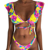 Image of Bikini 2019 New Women Sexy Print Brazilian One Piece Swimsuit Floral Retro Thong High Waist Bodysuit Backless High Cut Swimwear