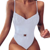 Image of Bikini 2019 New Women Sexy Print Brazilian One Piece Swimsuit Floral Retro Thong High Waist Bodysuit Backless High Cut Swimwear