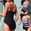 Image of Bkning 4XL 5XL Large Size Swimsuits Push Up Swimwear Women Plus Monokini One 1 Piece Swimsuit Striped Underwire Bathing Suit