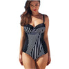 Image of Bkning 4XL 5XL Large Size Swimsuits Push Up Swimwear Women Plus Monokini One 1 Piece Swimsuit Striped Underwire Bathing Suit