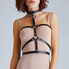 Image of CEA.HARNESS Fashion Leather Harness Belt Punk Goth Bra Body Bondage Adjustable Chest Straps Black Slim Suspenders Buckle Top