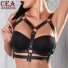 Image of CEA.HARNESS Fashion Leather Harness Belt Punk Goth Bra Body Bondage Adjustable Chest Straps Black Slim Suspenders Buckle Top