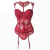 Image of CINOON Sexy Corsets And Bustiers Lingerie Sexy Floral Lace Bustiers Charming Strappy Transparent Underwear Women 3 Pcs/Lot