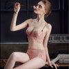 Image of Embroidery Lingerie Set Ultra-thin Cup Bra Set Underwear Transparent Temptation Sexy Underwear For Women High Waist bralette set