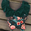 Image of Floral Ruffled Hem Bikini Set Women Flora V-neck High-waisted Two Piece Swimsuit 2018 Girl Beach Bathing Suit Swimwear Biquinis