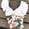 Image of Floral Ruffled Hem Bikini Set Women Flora V-neck High-waisted Two Piece Swimsuit 2018 Girl Beach Bathing Suit Swimwear Biquinis
