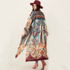 Image of Leaves Print Bikini Beach Cover up Tunics for Beach Long Kaftan Bikini Cover up Robe de Plage Sarong Beach Swimsuit cover-ups