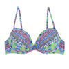 Image of M&M Women Bikini Top Ruched Print Sexy Swimsuit Tops Underwire Micro Bikini Adjustable Straps Women Push Up Girls Swimwear T602