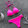Image of Neon green micro bikini 2020 bathing suit Sexy push up swimsuit female bathers Triangle shiny swimwear women swim suit biquinis