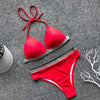 Image of Neon green micro bikini 2020 bathing suit Sexy push up swimsuit female bathers Triangle shiny swimwear women swim suit biquinis
