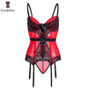Image of Padded Bra Lingerie Corset Sexy Women Night Wear Waist Trimmer Lace Transparent Elastic Boned Waist Slimming Underwear Bustiers