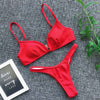 Image of Padded Push Up Bikini Set Underwire Flower Ruffles Swimsuit For Women Sexy Solid Bandeau Female Bathing Suit 2018 Summer Biquini