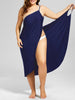 Image of Plus Size Pareo Beach Cover Up Wrap Dress Bikini Swimsuit Bathing Suit Cover Ups Robe De Plage Beach Wear Tunic kaftan Swimwear