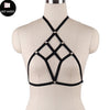 Image of Rave Wear Pentagram Bondage Body Harness Lingerie Goth Crop Tops Fetish Cage Bra Lingerie Harness Belt Star Harness Bra