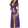 Image of Sexy Long Nightgown Lace Ultra-thin Nightgowns V-Neck Nightgown Sleeveless Sleepwear Lingerie Bandage Newest Summer Nightwear