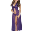 Image of Sexy Long Nightgown Lace Ultra-thin Nightgowns V-Neck Nightgown Sleeveless Sleepwear Lingerie Bandage Newest Summer Nightwear