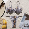 Image of Snake print bikini Push up swimsuit female bathing suit String thong Brazilian bikini 2020 High cut swimwear women Sexy biquini