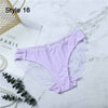 Image of Summer Swimwear Women Bikini Panties Sexy Lace Seamless Briefs Swimsuit Beachwear Low Waist Bathing Bottoms for Sleeping