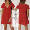 Image of Tunic Cover-ups 2020 White Cotton Tunic Beach Mini Dress Summer Women Beachwear Sexy V-Neck Button Front Swimsuit Cover Up Q744