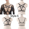 Image of Women Black Body Harness Fetish Wear Cage Bra Open Chest Harness Harajuku Gothic Style Crop Top Bondage Lingerie Garter Belt
