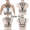 Image of Women Black Body Harness Fetish Wear Cage Bra Open Chest Harness Harajuku Gothic Style Crop Top Bondage Lingerie Garter Belt