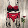 Image of Women Lace Ensemble Soutien Gorge Culotte Sexy Lingerie Straps Bra and Panty Garter Set Underwear Babydoll Lenceria Mujer