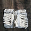 Image of Women Sexy Bikini Panties High Waist Swimwear Bottom Black White Cotton Crochet Hollow Out Bandage Female Swimsuit Briefs