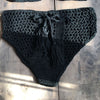 Image of Women Sexy Bikini Panties High Waist Swimwear Bottom Black White Cotton Crochet Hollow Out Bandage Female Swimsuit Briefs