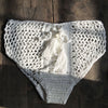 Image of Women Sexy Bikini Panties High Waist Swimwear Bottom Black White Cotton Crochet Hollow Out Bandage Female Swimsuit Briefs