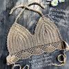 Image of 1 PC Swimwear Women Sexy Crochet Knit Bra Boho Beach Bikini Tank Crop Tops Thong Swimsuit