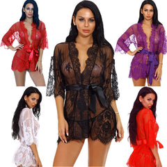 10pcs Women Sexy Lingerie Lace Babydoll Chemise Underwear Dress Transparent Erotic Lingerie Kimono Mesh Nightgown Sexy Costumes
