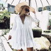 Image of 2018 New Bikini Cover Up Embroidery Crochet Swimsuit Women Beach Dress Summer Ladies Bathing Suit Cover Ups Beach Wear Tunic