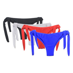 2018 Sexy Solid Thong Bikini Brazilian Cut Swimwear Women Bottom Adjustable Briefs Swimsuit Panties Underwear Thong Bathing Suit
