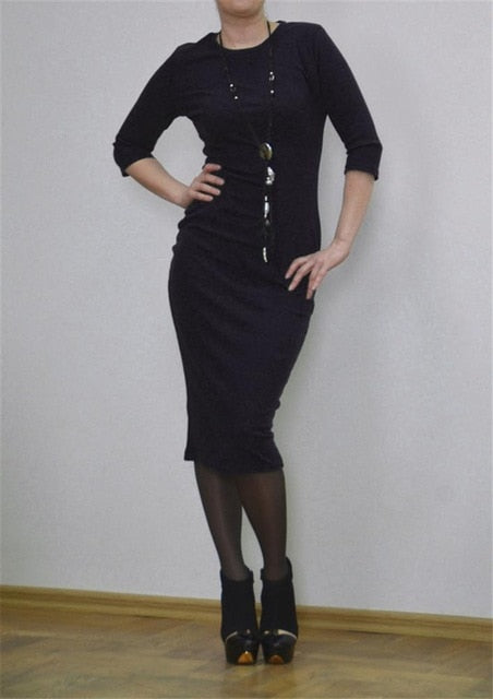 2019 Autumn Hot Slim Bodycon Dress Women Solid Color Chic Party Dresses Casual Sleep Wear Inside Wear Vestidos Pencil Dress