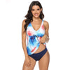 Image of 2019 Halter Tankini Swimsuit Women Plus Size Swimwear Deep V Retro Floral Swimwear Swimming Suit maillot de bain femme tankini