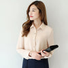 Image of 2019 Hot Sale Women Shirts Blouses Long Sleeve Turn-Down Collar Solid Ladies Chiffon Blouse Tops OL Office Style Chemise Femme