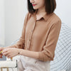 Image of 2019 Hot Sale Women Shirts Blouses Long Sleeve Turn-Down Collar Solid Ladies Chiffon Blouse Tops OL Office Style Chemise Femme