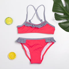 2019 NEW Arrival Girls swimsuit 2~14Year Girls Bikini Sets Two pieces Children swimwear Kids Bathing suit Biquini infantil-ST139