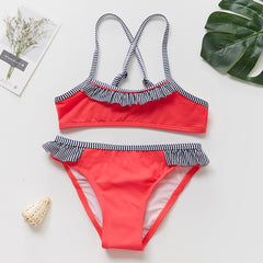 2019 NEW Arrival Girls swimsuit 2~14Year Girls Bikini Sets Two pieces Children swimwear Kids Bathing suit Biquini infantil-ST139
