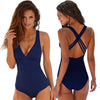 Image of 2019 New Arrival One Piece Swimsuit Women Vintage Bathing Suits Plus Size Swimwear Beach Padded Print Swim Wear Solid Monokinis