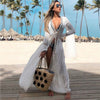 Image of 2019 New Bikini Beach Skirt Tunics for Beach Long Leaves Print Bikini Cover up Robe de Plage Sarong Beach Swimsuit cover-ups